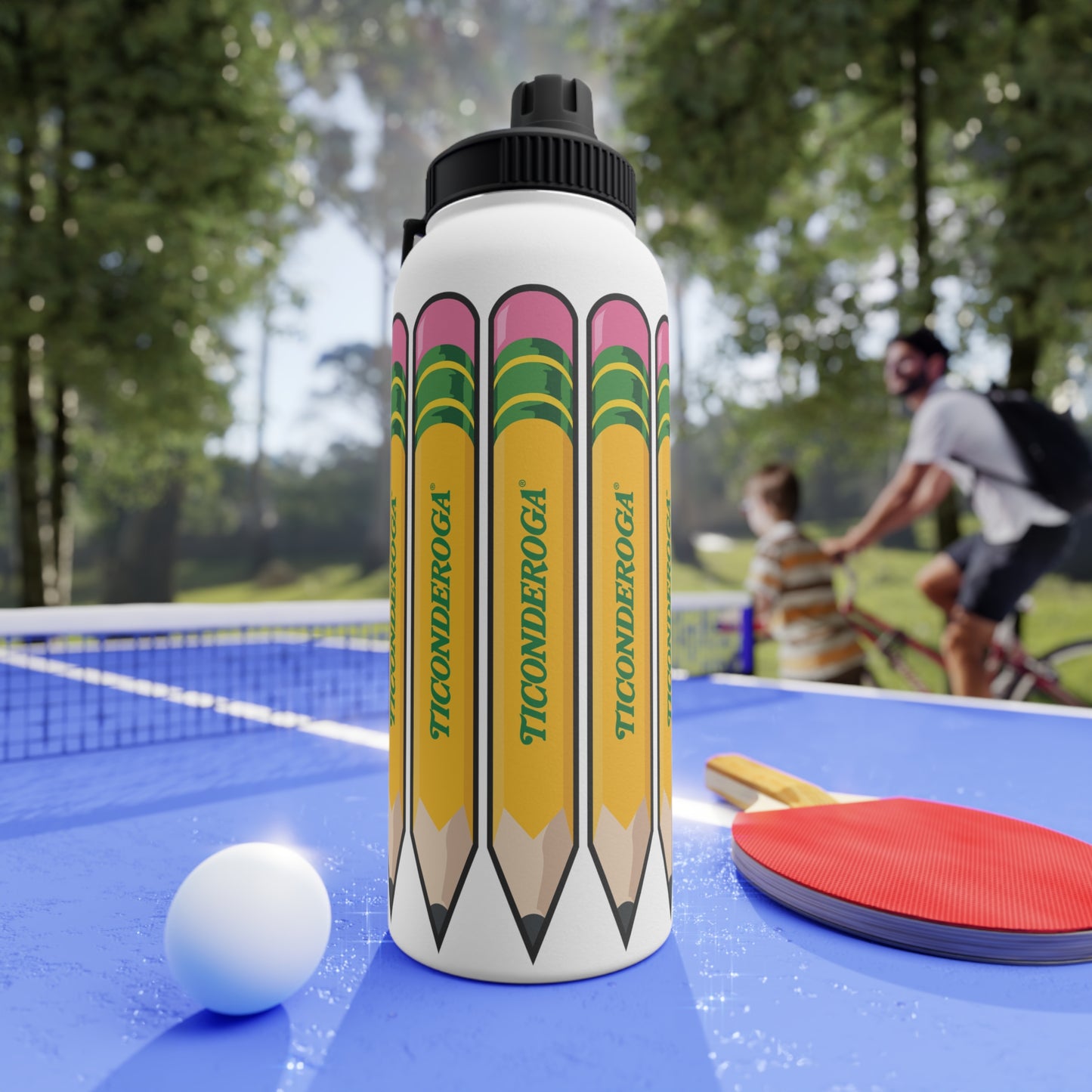 Little Pencil - Stainless Steel Water Bottle, Sports Lid 2 Sizes